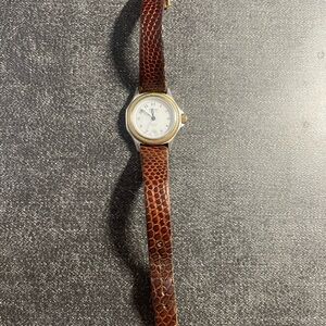 Elegant Brown Leather Strap Women's Watch